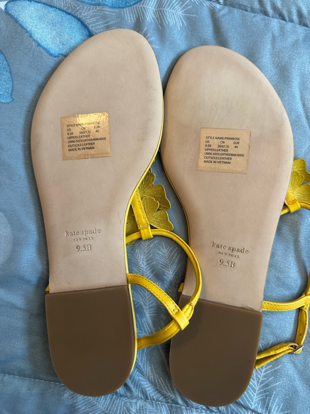 NWOT kate spade the Primrose Yellow Butterfly T-Strap Sandals Sz 9.5 - Picture 5 of 8